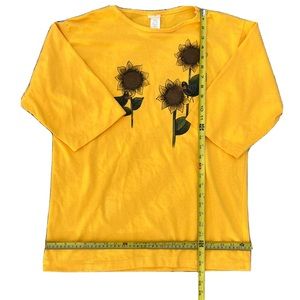 Vintage '93 K-Tees Sunflower Print 3/4 Sleeve Shirt
